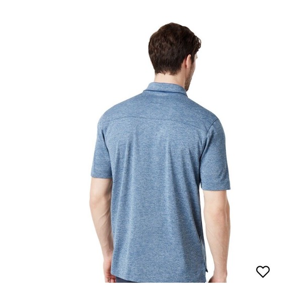 Oakley Polo Shirt Mens Size XL Ensign Blue Light Heather Golf Shirt - Picture 11 of 12